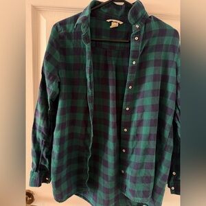 H&M Green and Navy Plaid Shirt